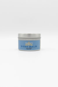 A 4oz jar of hemp derived body balm sits on a white background