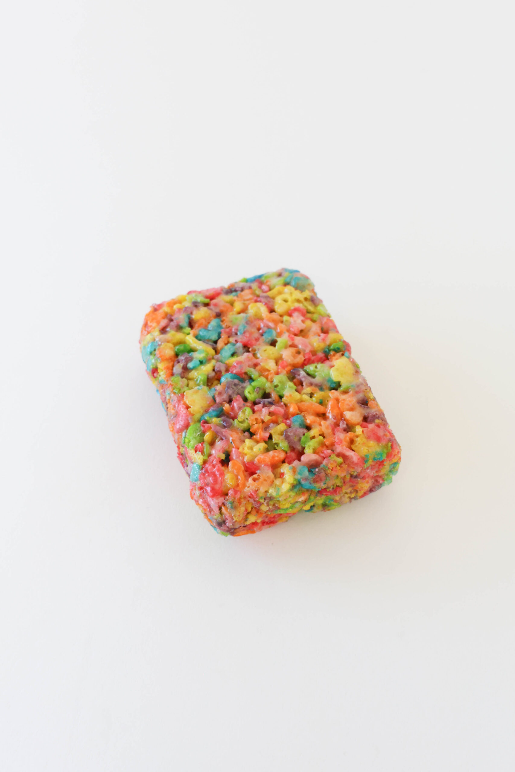 A fruity pebble krispy treat infused with hemp derived extract.