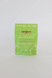 A bag of pear flavored gummies with 15mg ∆9THC and 15mg CBD per piece plus a hybrid terpene profile. This bag comes with 10 pieces.