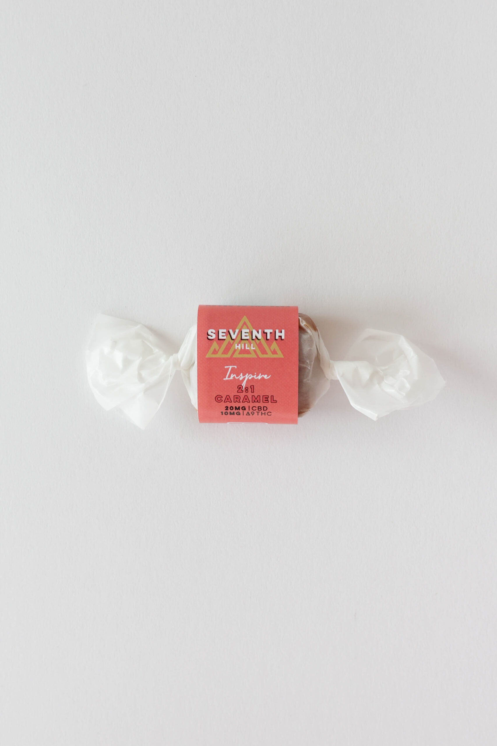 A hybrid caramel with 20mg CBD and 10mg ∆9THC per piece.