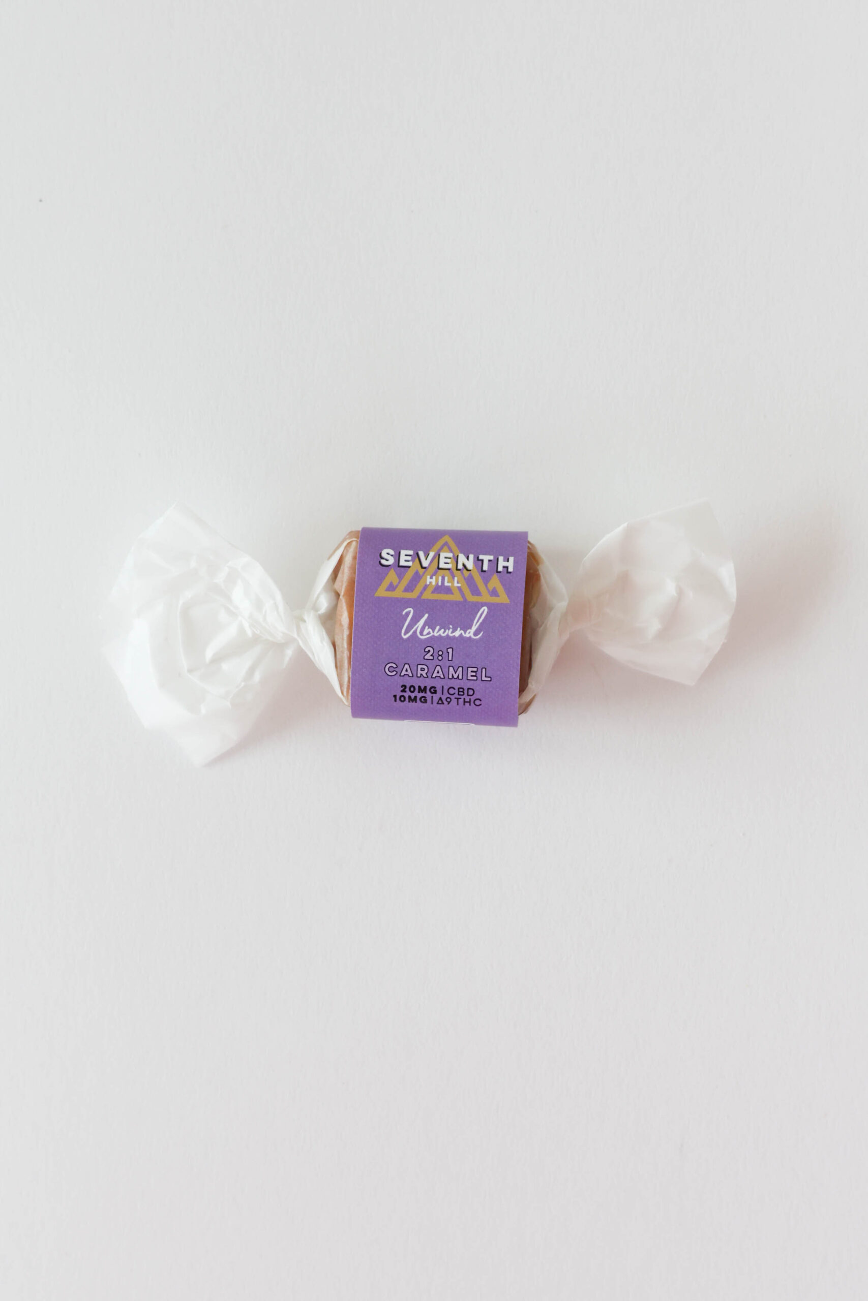An indica caramel with 20mg CBD and 10mg ∆9THC per piece.