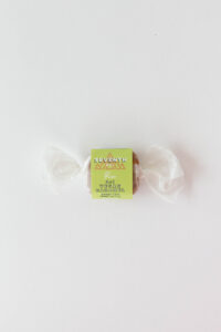 A vegan sativa caramel with 20mg CBD and 10mg ∆9THC per piece.