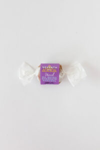 An indica caramel with 40mg CBD and 20mg ∆9THC per piece.