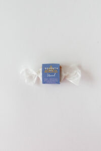 A vegan indica caramel with 40mg CBD and 20mg ∆9THC per piece.