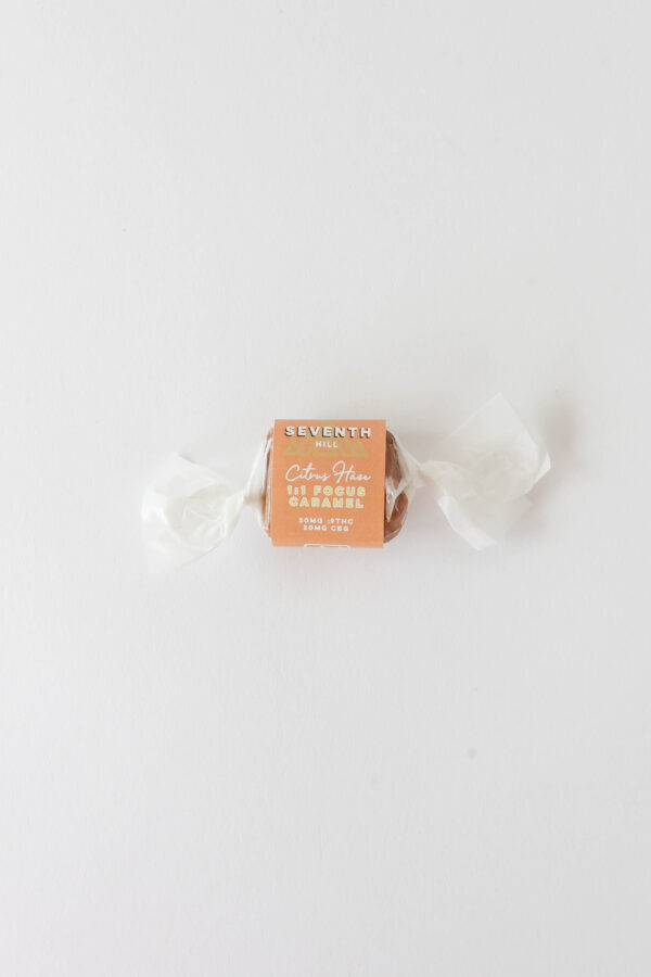 A sativa caramel with 20mg ∆9THC and 20mg CBG per piece.