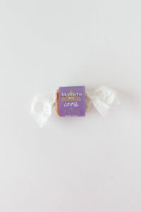 An indica caramel with 20mg ∆9THC and 20mg CBD per piece.